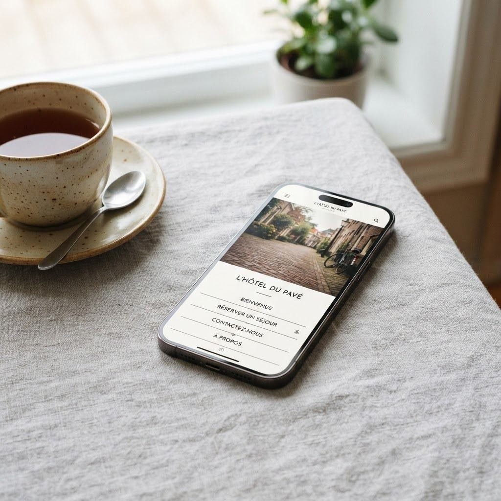 The new website on a phone